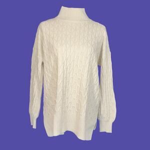 Vince Camuto cream mock turtle sweater medium